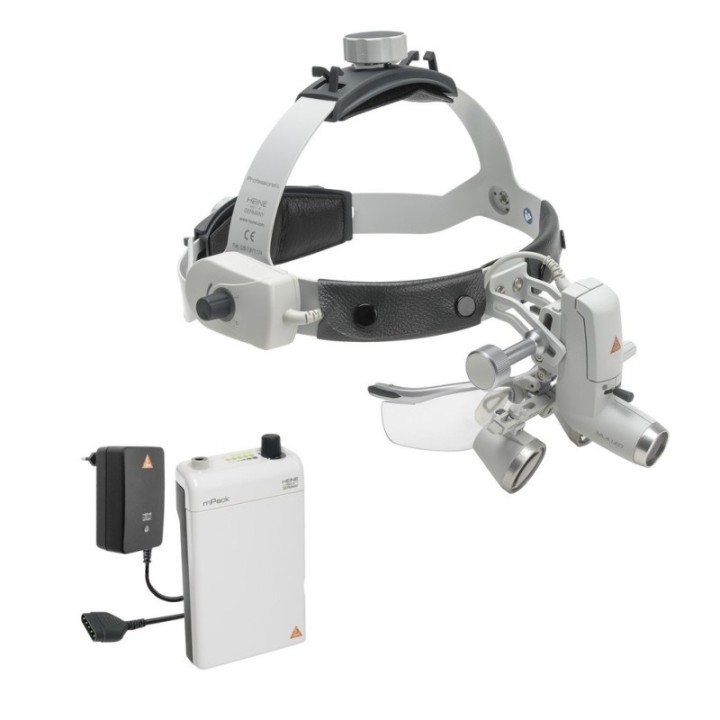 Lampe frontale HEINE ML4 LED Kit 1 avec Loupes HR 2.5x / 340 mm