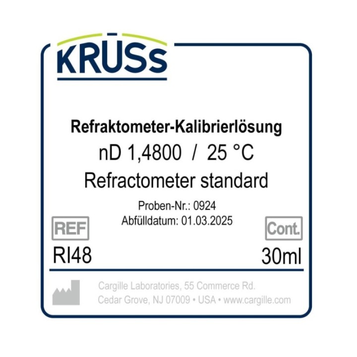 KRÜSS Liquide d'étalonnage pour réfractomètres nD 1.4800