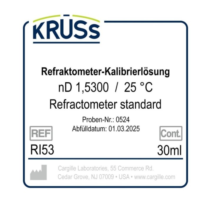 KRÜSS Liquide d'étalonnage pour réfractomètres nD 1.5300