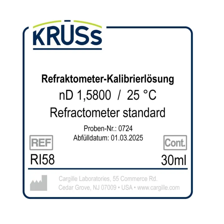 KRÜSS Liquide d'étalonnage pour réfractomètres nD 1.5800