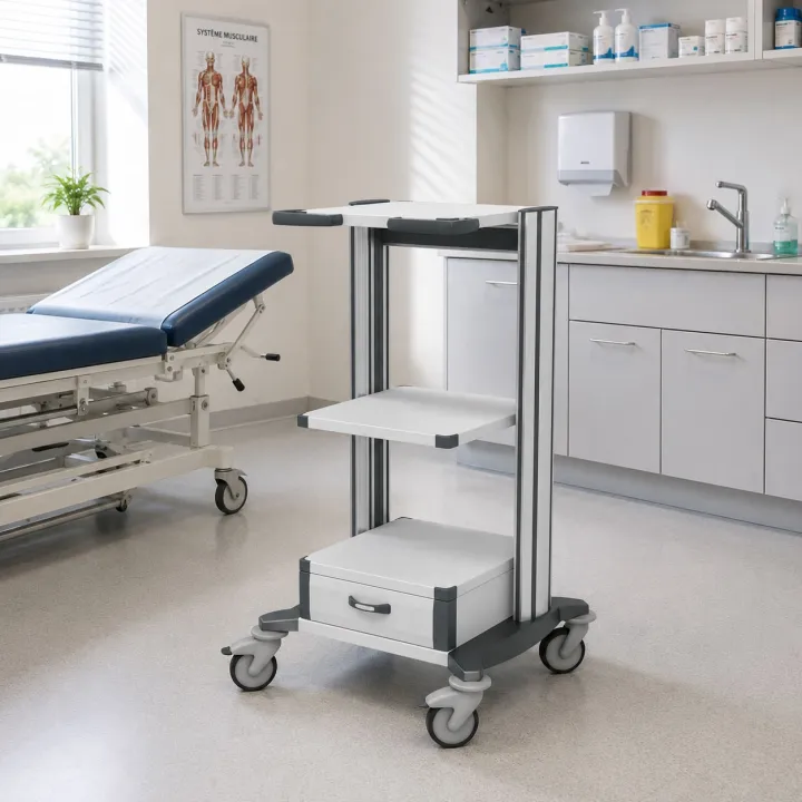 HAEBERLE toro – Chariot médical à 3 surfaces de travail (45 cm)