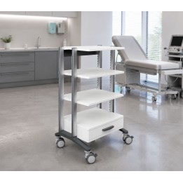 HAEBERLE doppio – Chariot médical à 4 surfaces de travail avec tiroir 60 cm