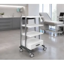 HAEBERLE doppio – Chariot médical à 4 surfaces de travail avec tiroir 60 cm