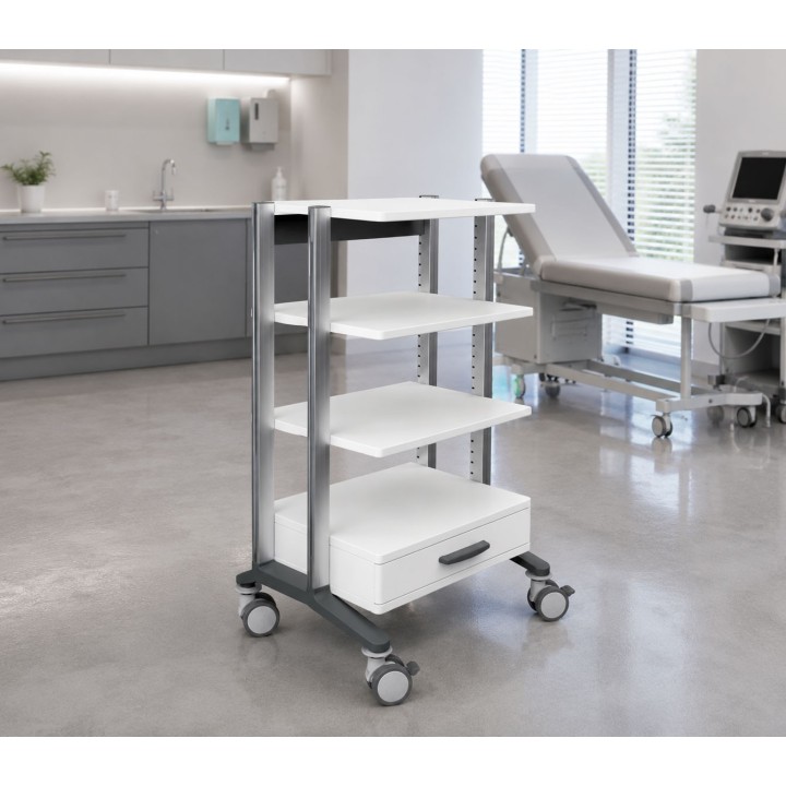 HAEBERLE doppio – Chariot médical à 4 surfaces de travail avec tiroir 60 cm