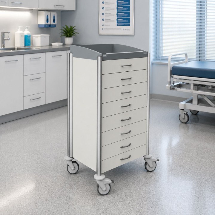 HAEBERLE keo – Chariot médical modulaire ISO à tiroirs grande capacité