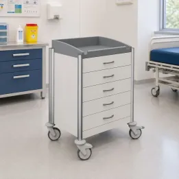 HAEBERLE keo – Station mobile fonctionnelle avec cinq tiroirs métalliques