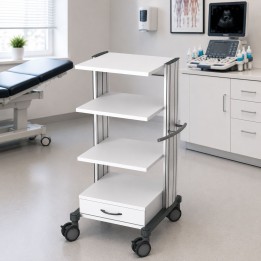 HAEBERLE swingo – Chariot compact à 4 niveaux pour appareils médicaux 45 cm