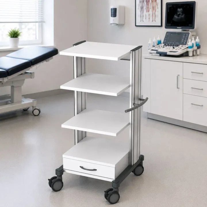HAEBERLE swingo – Chariot compact à 4 niveaux pour appareils médicaux 45 cm