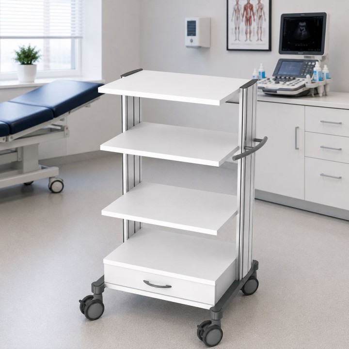 HAEBERLE swingo – Chariot à 4 niveaux pour appareils médicaux 60 cm