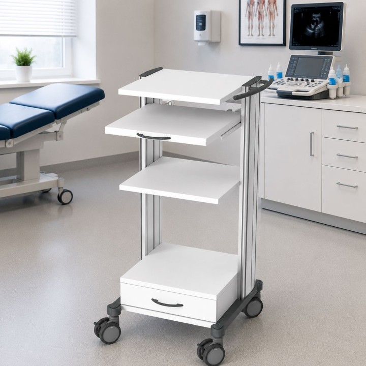 HAEBERLE swingo – Chariot médicaux avec tablette coulissante 45 cm