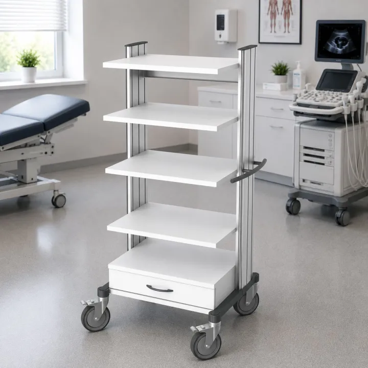 HAEBERLE swingo – Chariot grande capacité 60 cm à tablettes réglables