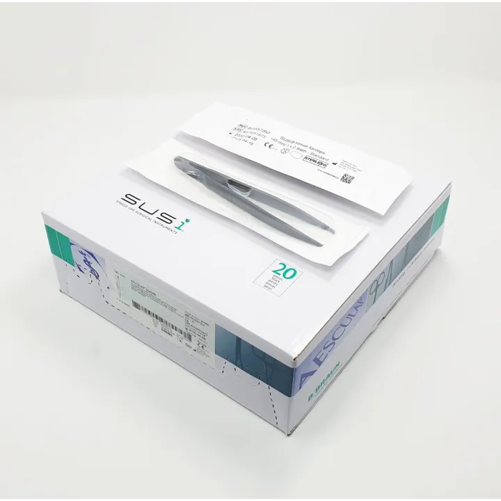 Aesculap SUSI Pince à tissus, droite, 145 mm, 1 x 2 dents, 20 pcs