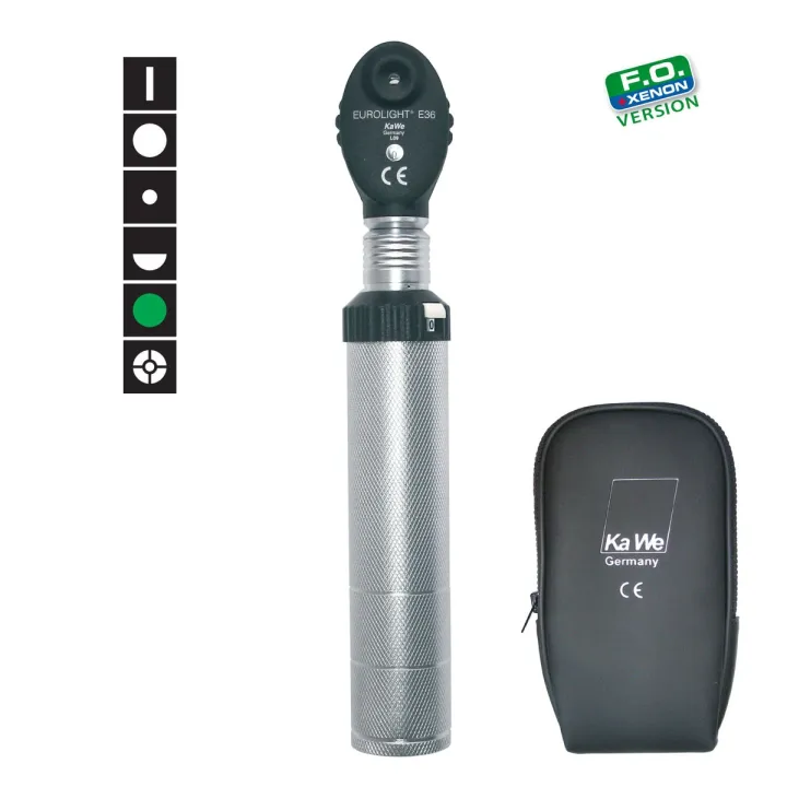 KaWe EUROLIGHT E36, 2,5 V, filtre vert, ophtalmoscope