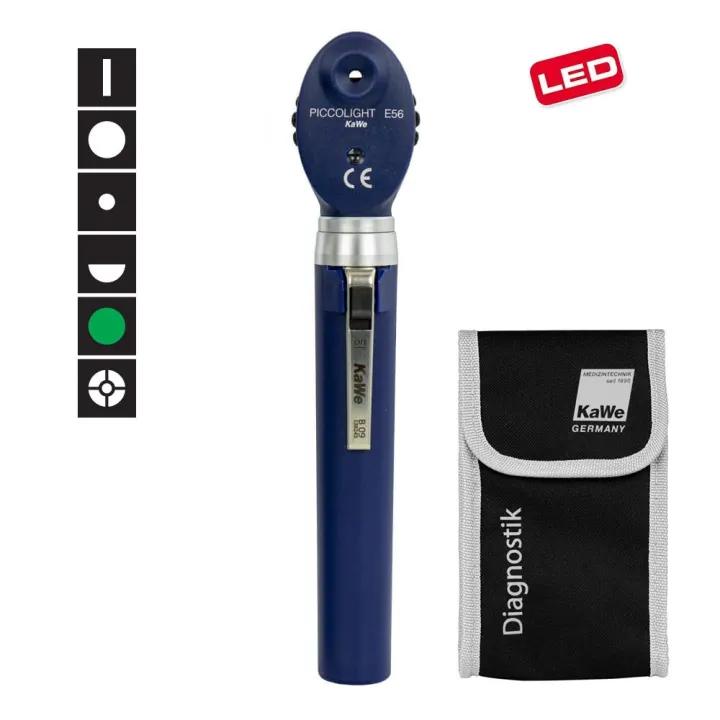 KaWe PICCOLIGHT E56 LED, 2,5 V, à 6 diaphragmes, ophtalmoscope