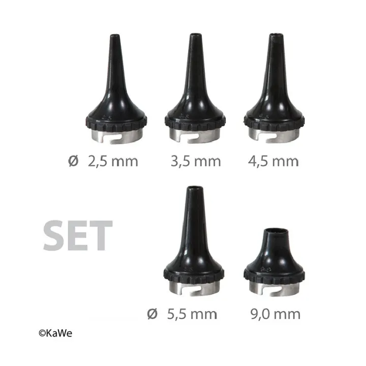 KaWe Spéculums auriculaires réutilisables set, pour C30 OP, 5 pcs