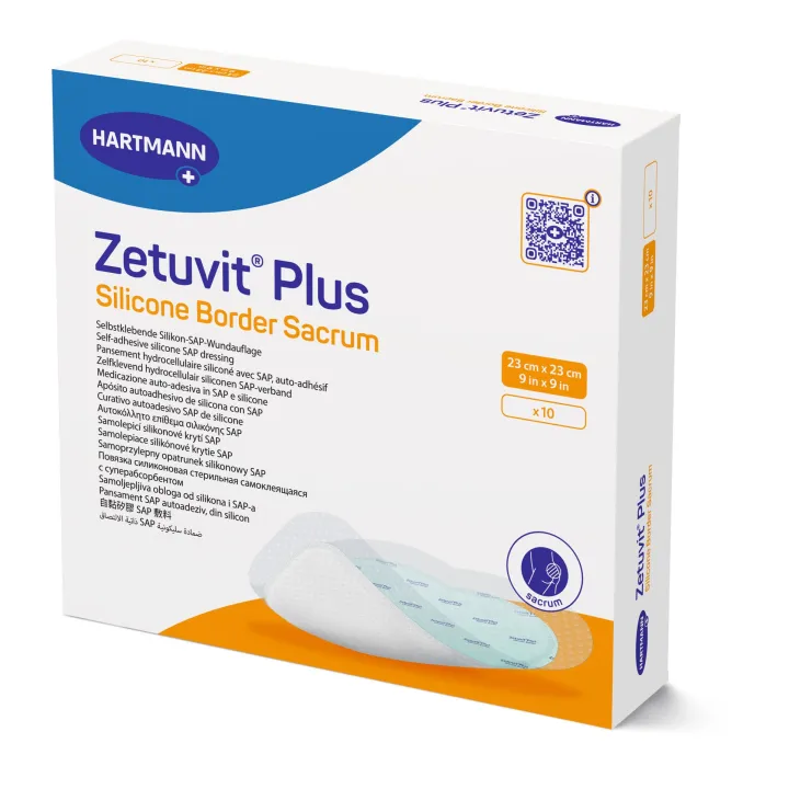 HARTMANN Zetuvit Plus Bordure en silicone, 23 x 23 cm forme sacrale, 10 pcs