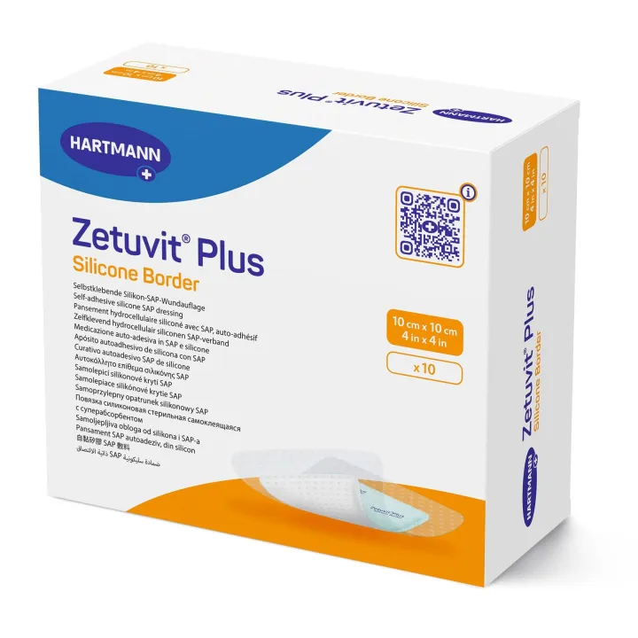HARTMANN Zetuvit Plus Bordure en silicone, 10 x 10 cm, 10 pcs