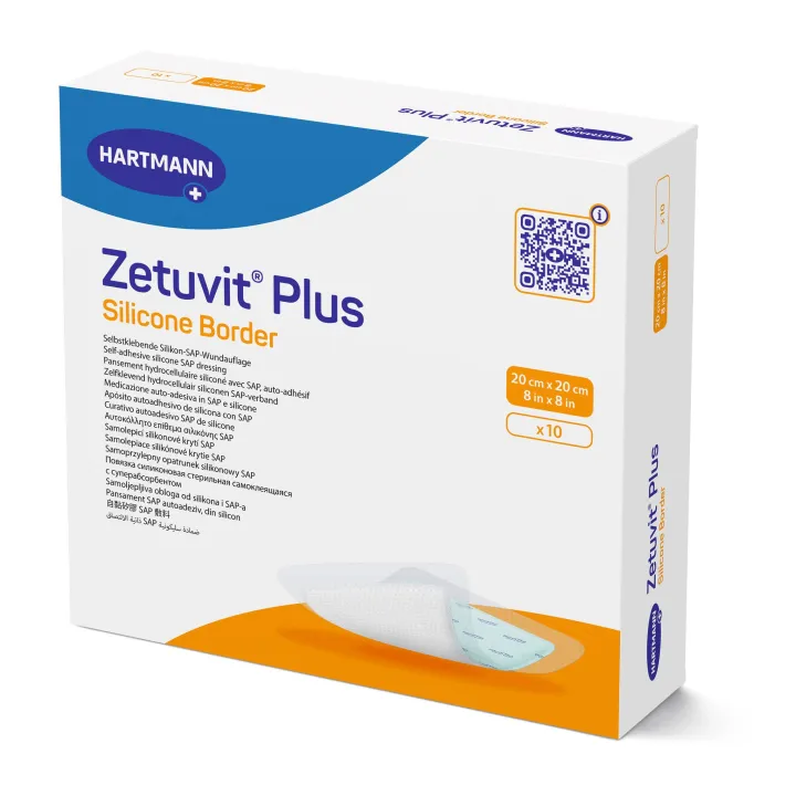 HARTMANN Zetuvit Plus Bordure en silicone, 20 x 20 cm, 10 pcs